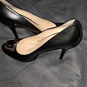 Nine West Black Heels with Silver Accent